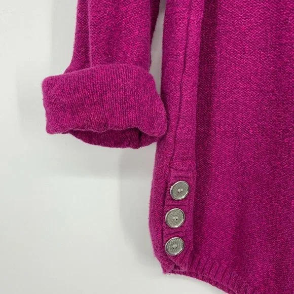 Karen Scott Sweater Purple Crewneck Pullover Rolled Cuff 3/4 Sleeve - Picture 4 of 10